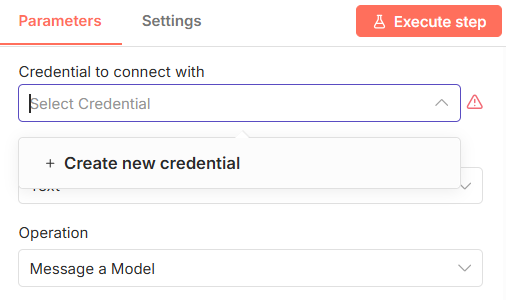 Create new credential